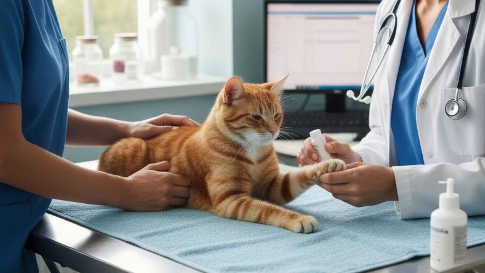 gatito en el veterinario